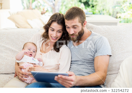 Family using digital tablet 32254272