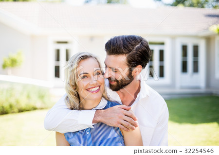 Romantic couple embracing each other Romantic couple embracing each other 32254546