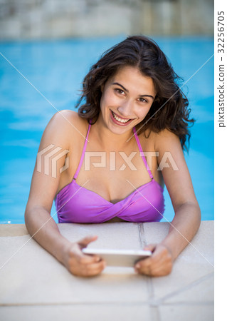 Beautiful woman using mobile phone 32256705