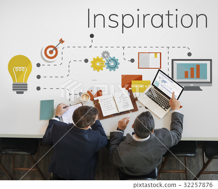 Team meeting and discussion with ideas and creative icon graphic design Team meeting and discussion with ideas and creative icon graphic design 32257876