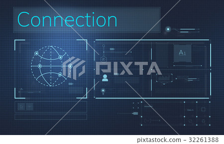 Illustration of global communications network connection 32261388