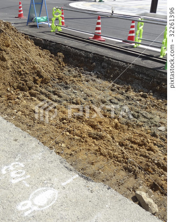 道路施工現場 道路施工現場 32261396