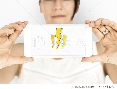 Lighting Thunder Bolt Flash Electric Saving Power Icon Graphic Lighting Thunder Bolt Flash Electric Saving Power Icon Graphic 32261480