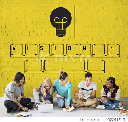 Light bulb with keyboard graphic Light bulb with keyboard graphic 32261745