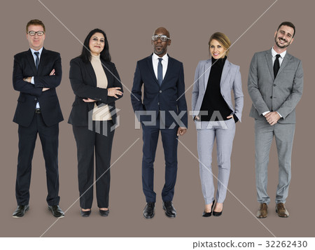 Diverse Business People Set Gesture Studio Isolated 32262430