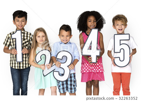 Kids Holding Symbol Number Icon Kids Holding Symbol Number Icon 32263352