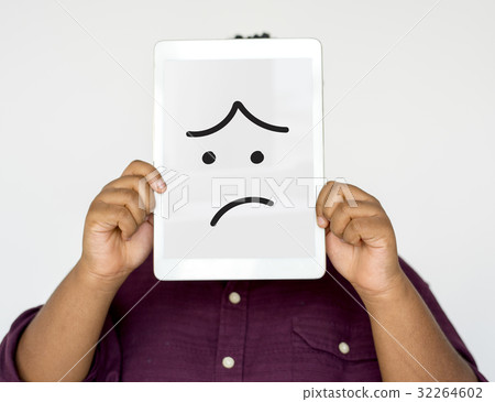 Illustration of boredom face on banner Illustration of boredom face on banner 32264602