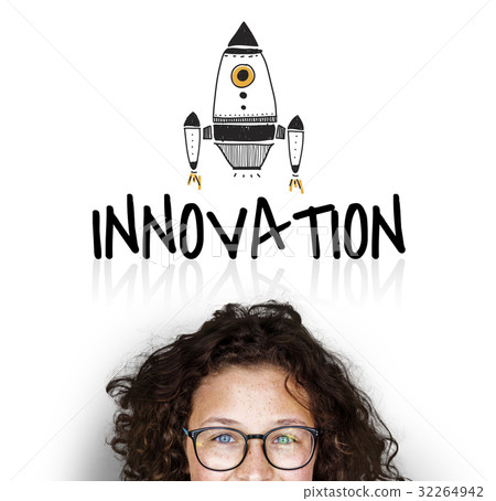 Illustration of innovation spaceship technology Illustration of innovation spaceship technology 32264942