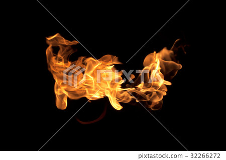 Fire flames on a black background Fire flames on a black background 32266272