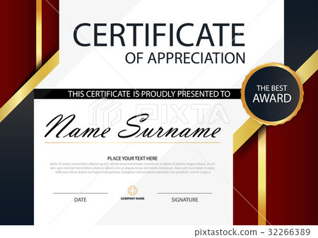 Red Elegance horizontal certificate with Vector Red Elegance horizontal certificate with Vector 32266389