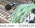 The microphone on the audio mixer.  32268220