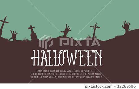Halloween card with graveyard design 32269590