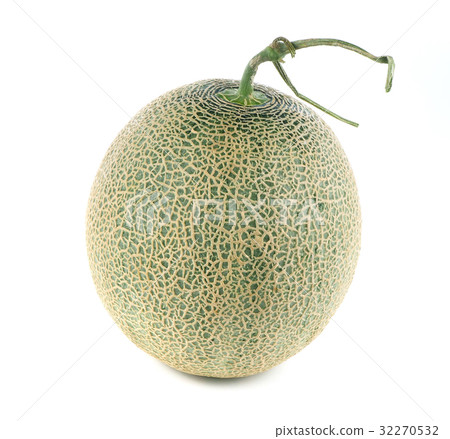 Orange flesh melon on white background 32270532