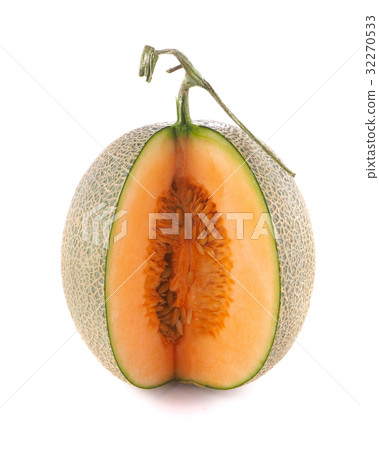 Orange flesh melon on white background Orange flesh melon on white background 32270533