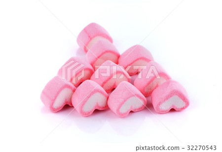 marshmellows on white background marshmellows on white background 32270543
