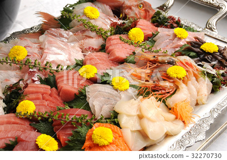 餐飲食品各種各樣的生魚片 32270730