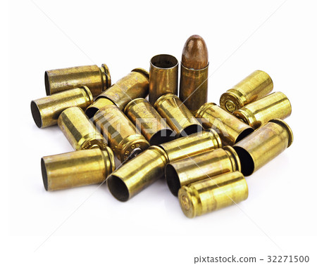 Bullet,bullet casings isolated on white background 32271500