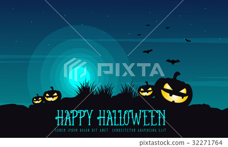Halloween background pumpkin on the hill Halloween background pumpkin on the hill 32271764