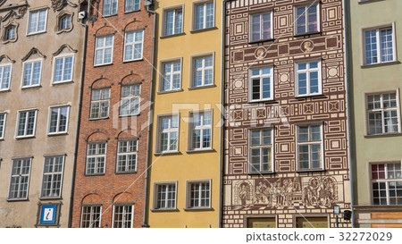 GDANSK, POLAND : Beautiful narrow houses of old 32272029