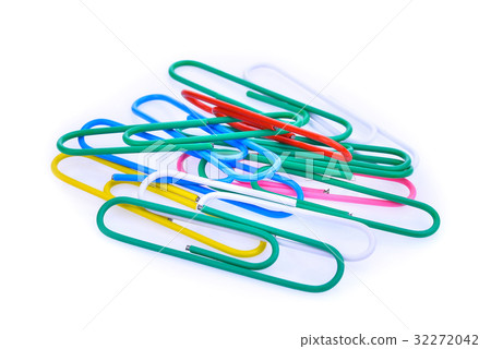 colorful paper clips isolated on white background colorful paper clips isolated on white background 32272042