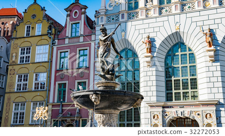 GDANSK, POLAND : Neptune statue and fountain in 32272053