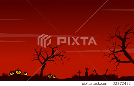 Halloween scenery pumpkin grave background Halloween scenery pumpkin grave background 32272452