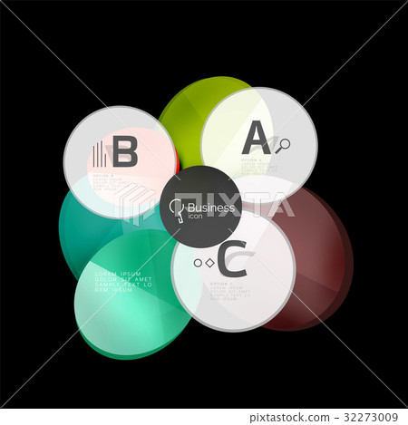 Vector glossy glass circles speech bubble on black 32273009