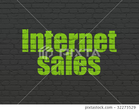 Advertising concept: Internet Sales on wall Advertising concept: Internet Sales on wall 32273529