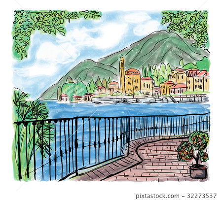 Mediterranean seascape painting Mediterranean seascape painting 32273537