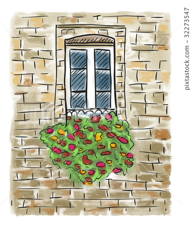 Old house and window painting Old house and window painting 32273547