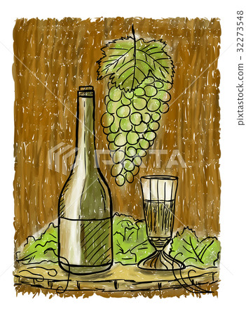 Wine still life painting 32273548