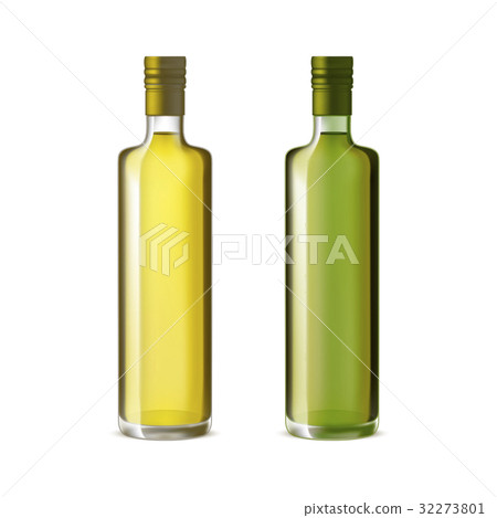 Realistic Detailed Olive Oil Glass Bottle Set 32273801