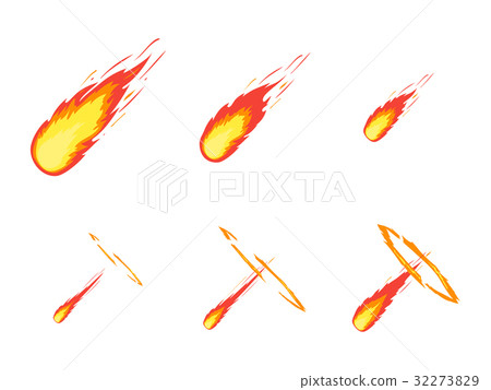 Cartoon Comet Effect Stages Set. Vector 32273829