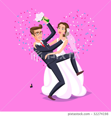 Wedding and marriage couple design. vector flat 32274198