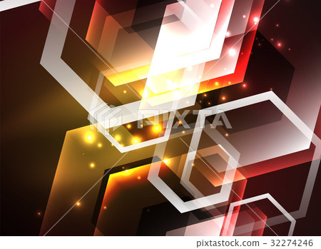 Techno glowing glass hexagons vector background Techno glowing glass hexagons vector background 32274246