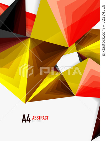 Vector low poly style 3d triangle line 32274319
