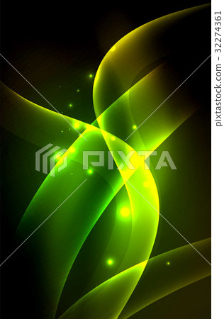 Smoky glowing waves in the dark 32274361