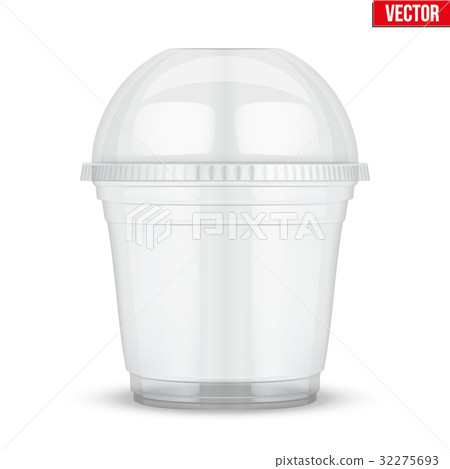 Clear plastic cup with sphere dome cap. Clear plastic cup with sphere dome cap. 32275693