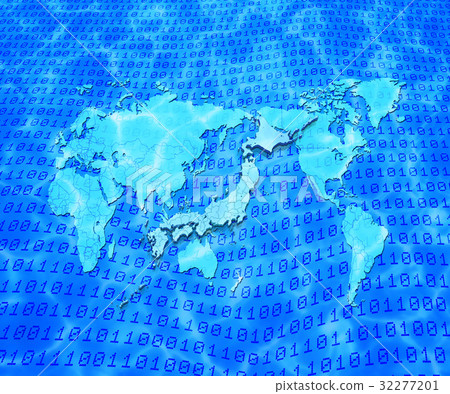 Digital world map and Japan map - Stock Illustration [32277201] - PIXTA