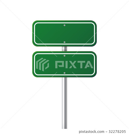 Road green traffic sign. Blank board with place 32278205