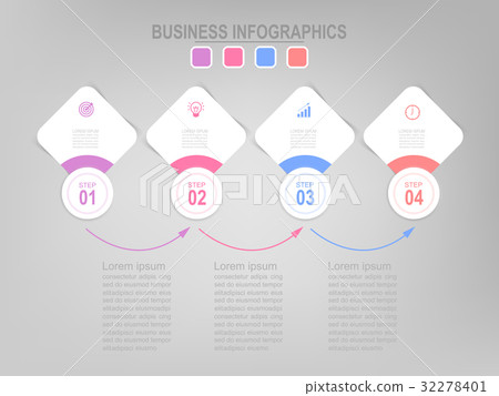 Infographic flat design of business icon vector - Stock Illustration ...