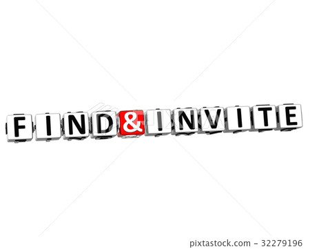 3D Find And Invite Button Click Here Block Text 3D Find And Invite Button Click Here Block Text 32279196
