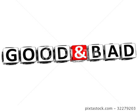 3D Good And Bad Button Click Here Block Text-插圖素材 [32279203] - PIXTA圖庫