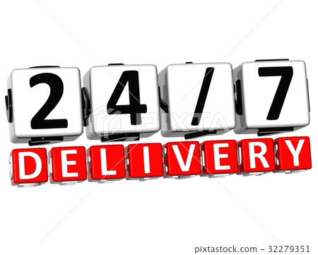 3D Twenty Four Seven Delivery Button  32279351