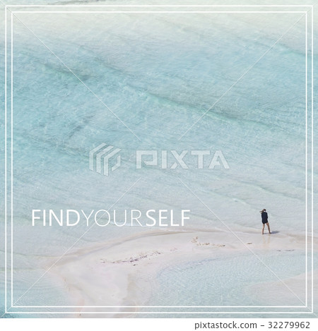 Find Yourself. Balos bay at Crete island in Greece Find Yourself. Balos bay at Crete island in Greece 32279962
