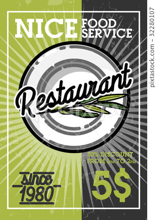 Color vintage restaurant banner 32280107