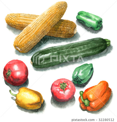 Analog watercolor Italian food 32280512