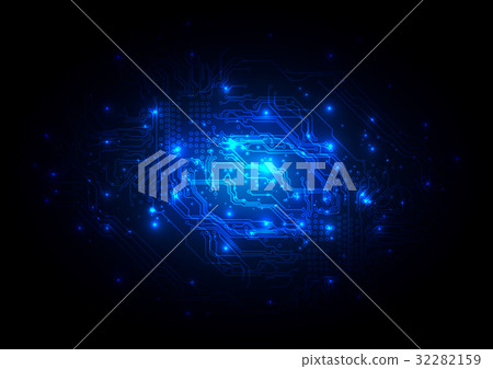 Abstract blue light circuit background technology - Stock Illustration ...