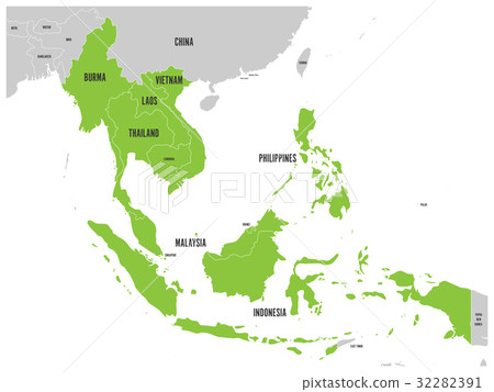 ASEAN Economic Community, AEC, map. 32282391