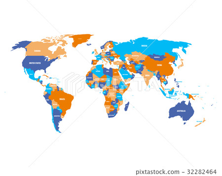 Political map of World in four colors 32282464